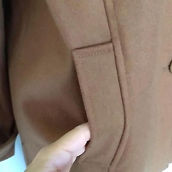 George Wool Blend Camel Color Coat & Scarf. Sz Large NWOT - Picture 4 of 15